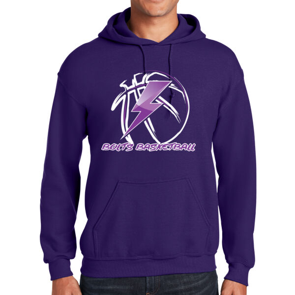 Bolts Basketball Purple Heavy Blend Hooded Sweatshirt Thumbnail